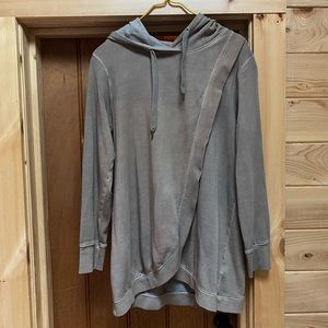 Old Navy light brown breastfeeding nursing hooded cross-front sweatshirt